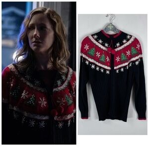 ASO Halloween Movie Michael Myers Karen Nelson Strode Christmas Trees Sweater L